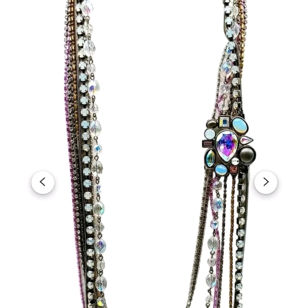 Multicolor Beaded Necklace with Gem Accents